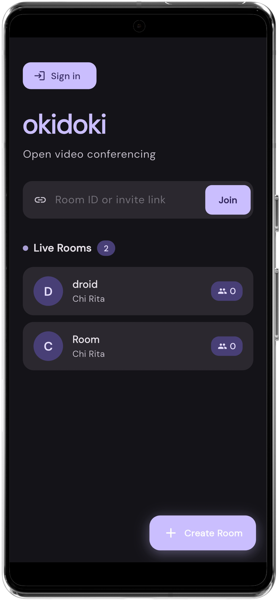 okidoki home screen